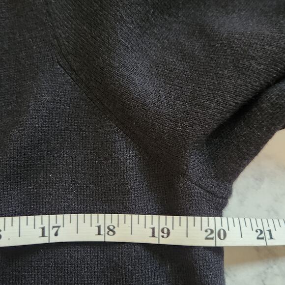 Express Bow Cardigan Sweater Women Large Black Puff Sleeve Embellished Knit Luxe - Picture 9 of 10